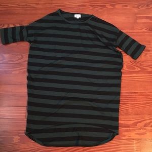 Lularoe soft xxs green & black striped Irma
