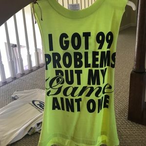 Neon yellow cut off shirt
