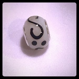 Black and White Decorative Glass Bead