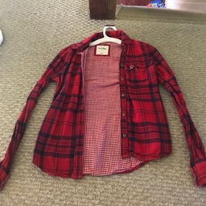 Red Abercrombie flannel long sleeve