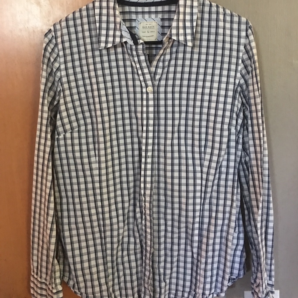 Old Navy blue striped button up