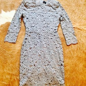 Light gray lace bodycon dress