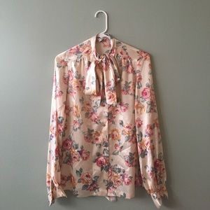 Lady Manhattan Vintage Tie-Neck Blouse
