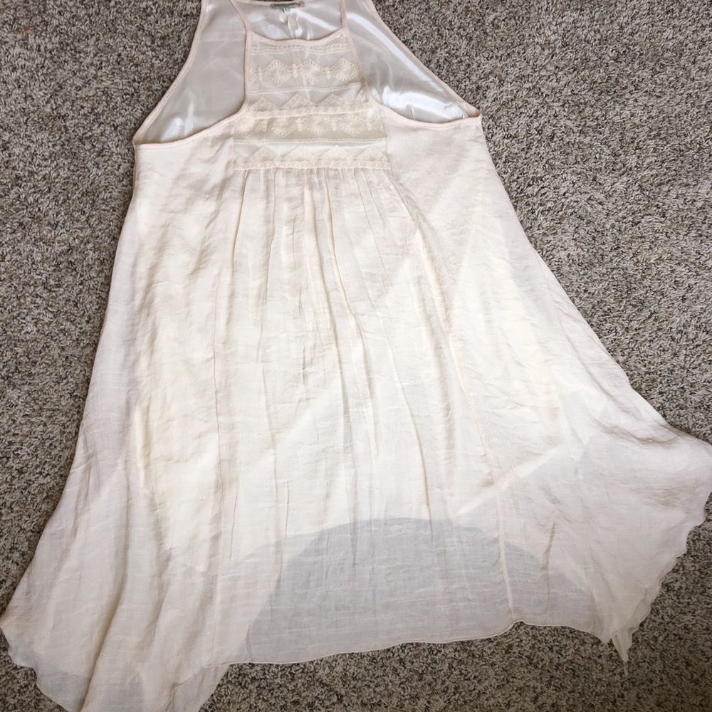 Beautiful Beige Summer dress with Scarf Hem Size L