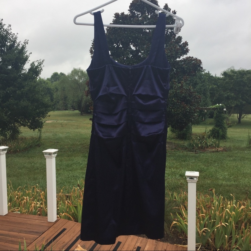 Windsor Indigo Satin Cocktail Dress - Picture 3 of 4