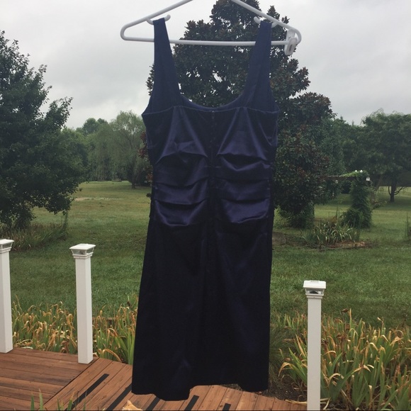 Windsor Indigo Satin Cocktail Dress - Picture 3 of 4