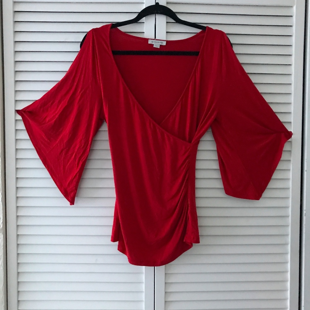 bell sleeve wrap top