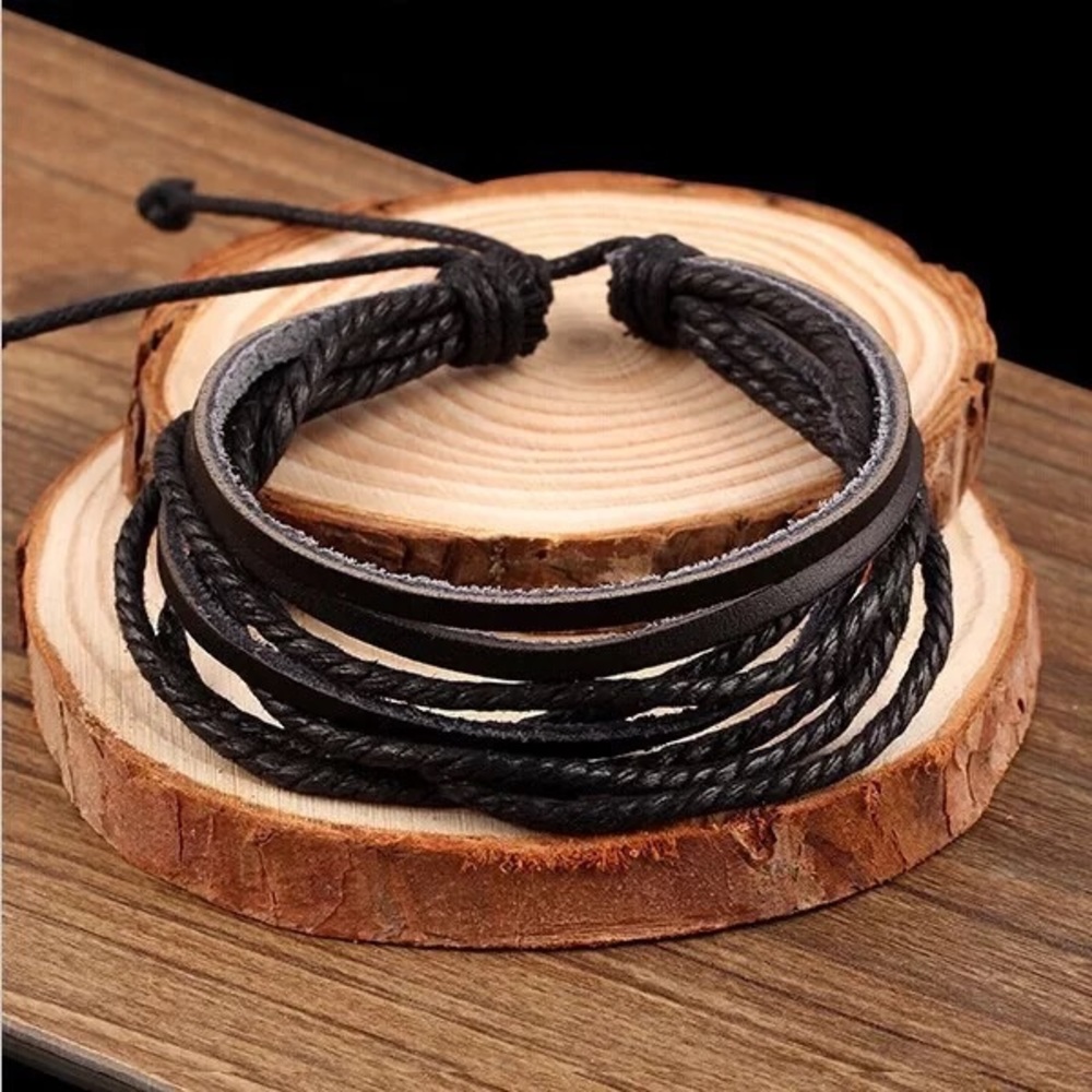 Black/Brown Leather Bracelet