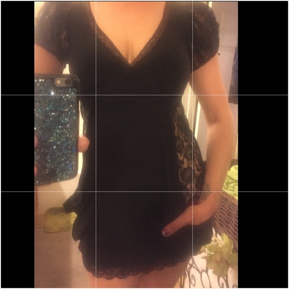 CLEARANCE🔥All Saints 100% Silk “Julia” Lace Cutout Dress - Picture 3 of 7