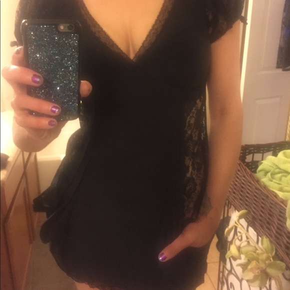 CLEARANCE🔥All Saints 100% Silk “Julia” Lace Cutout Dress - Picture 7 of 7