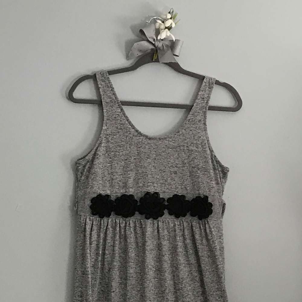 "Button" Heather Grey Junior Dress