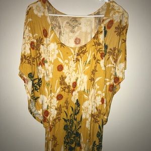 Beautiful yellow blouse with floral print