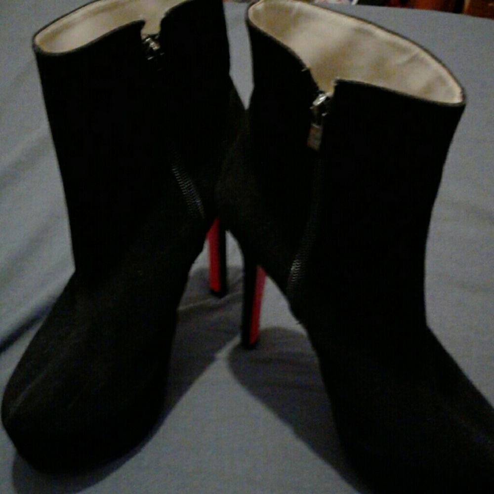 Black Suede Christian Louboutin booties