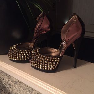 Studded strap Mary Jane stiletto sandals
