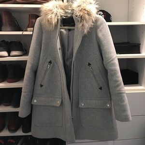 J. Crew Chateau parka in stadium-cloth size 2 gray