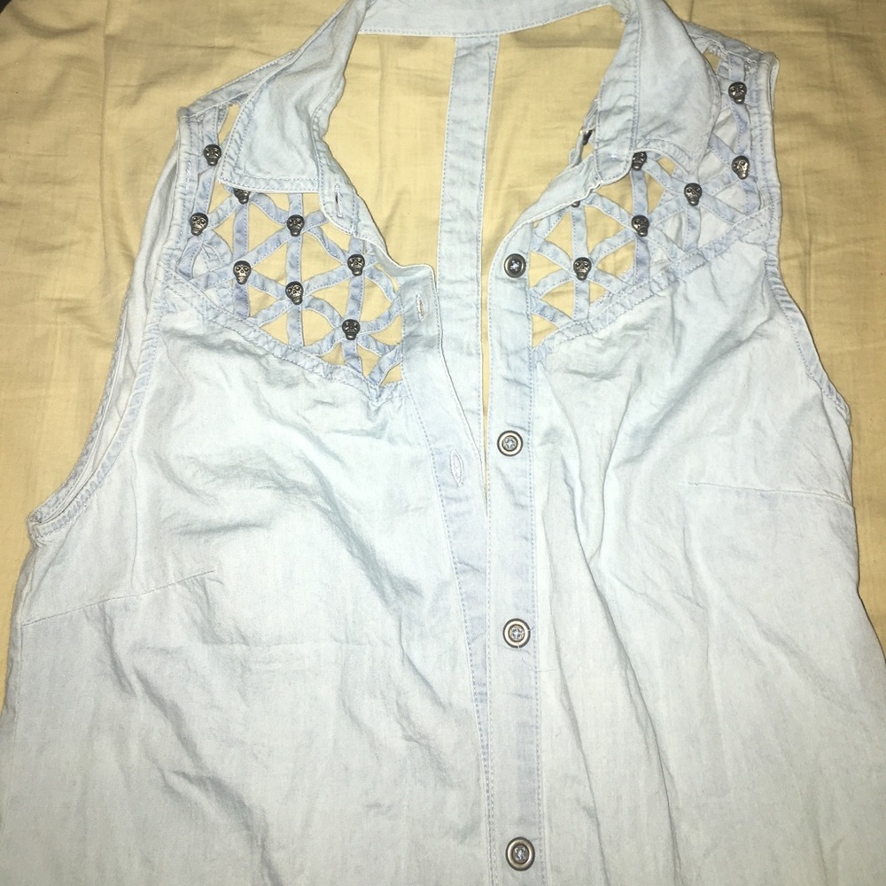 Denim shirt vest