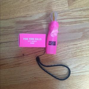 Pink nation fan and ping pong balls