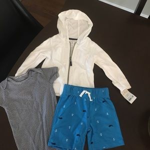 Brand new, never worn, baby boy set