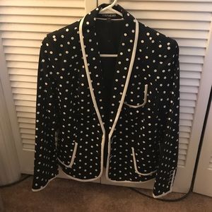 Black and white polka dot blazer