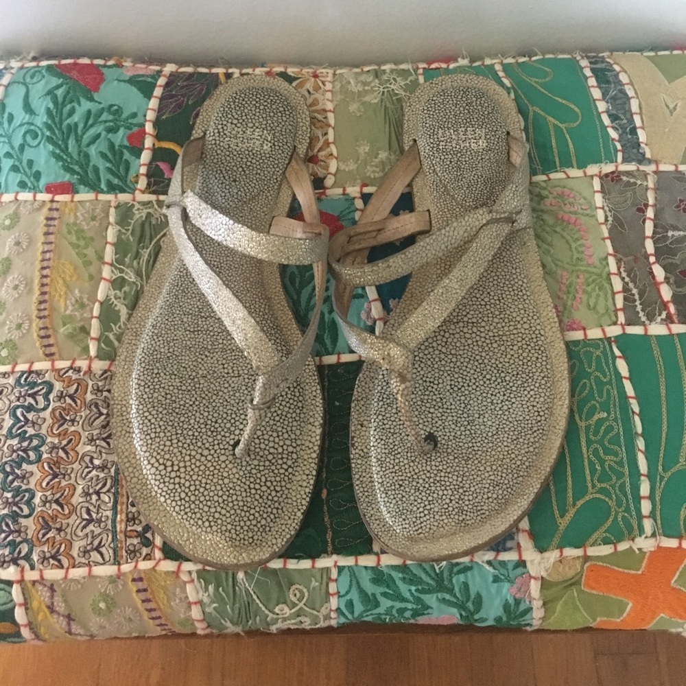Eileen Fisher silver sandals
