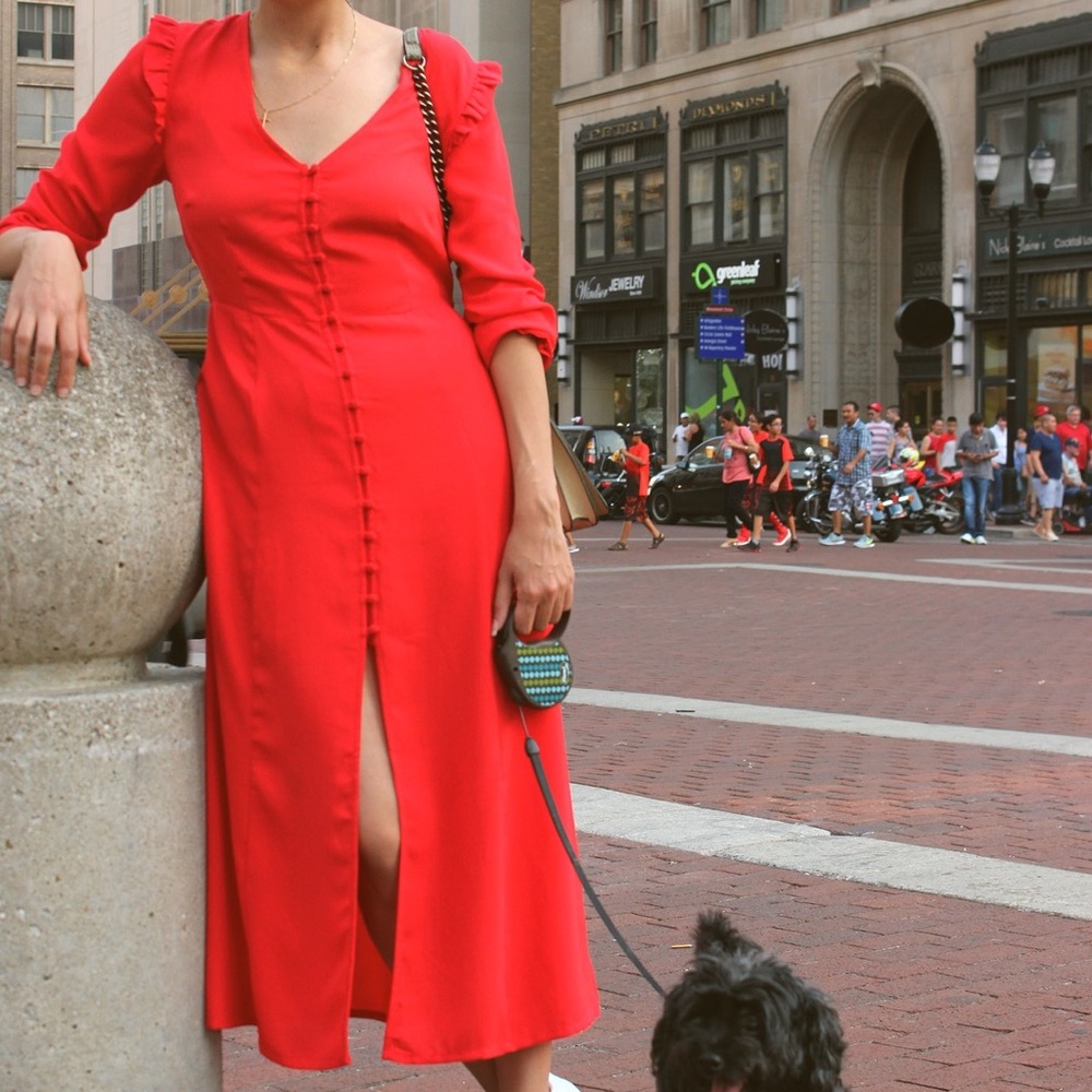 Asos Red maxi dress