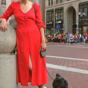 Asos Red maxi dress