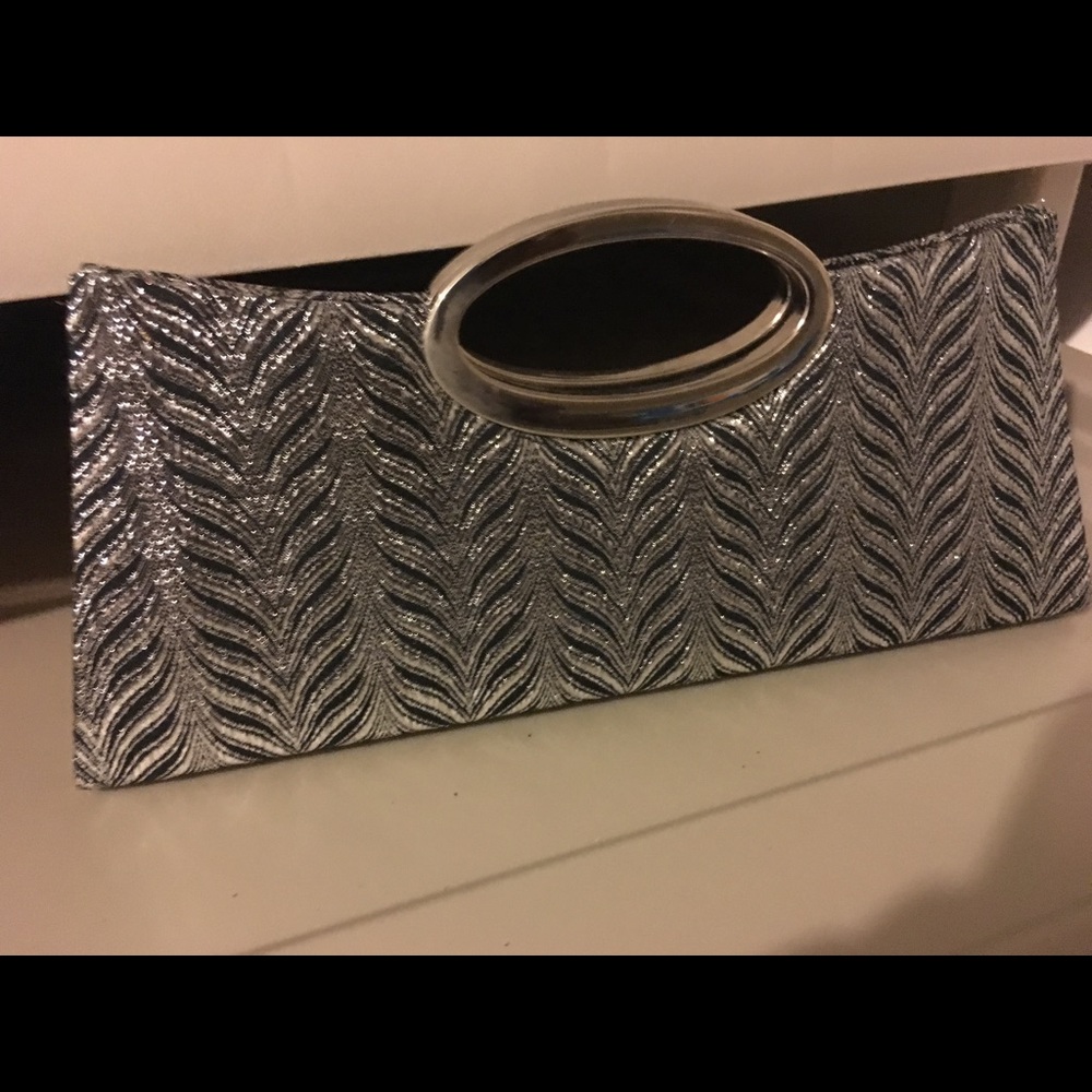 Navy and Silver Clutch