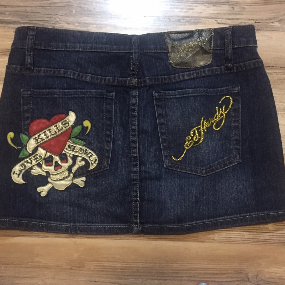 Ed Hardy Denim Mini Skirt