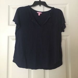 Lilly Pulitzer v-neck linen shirt