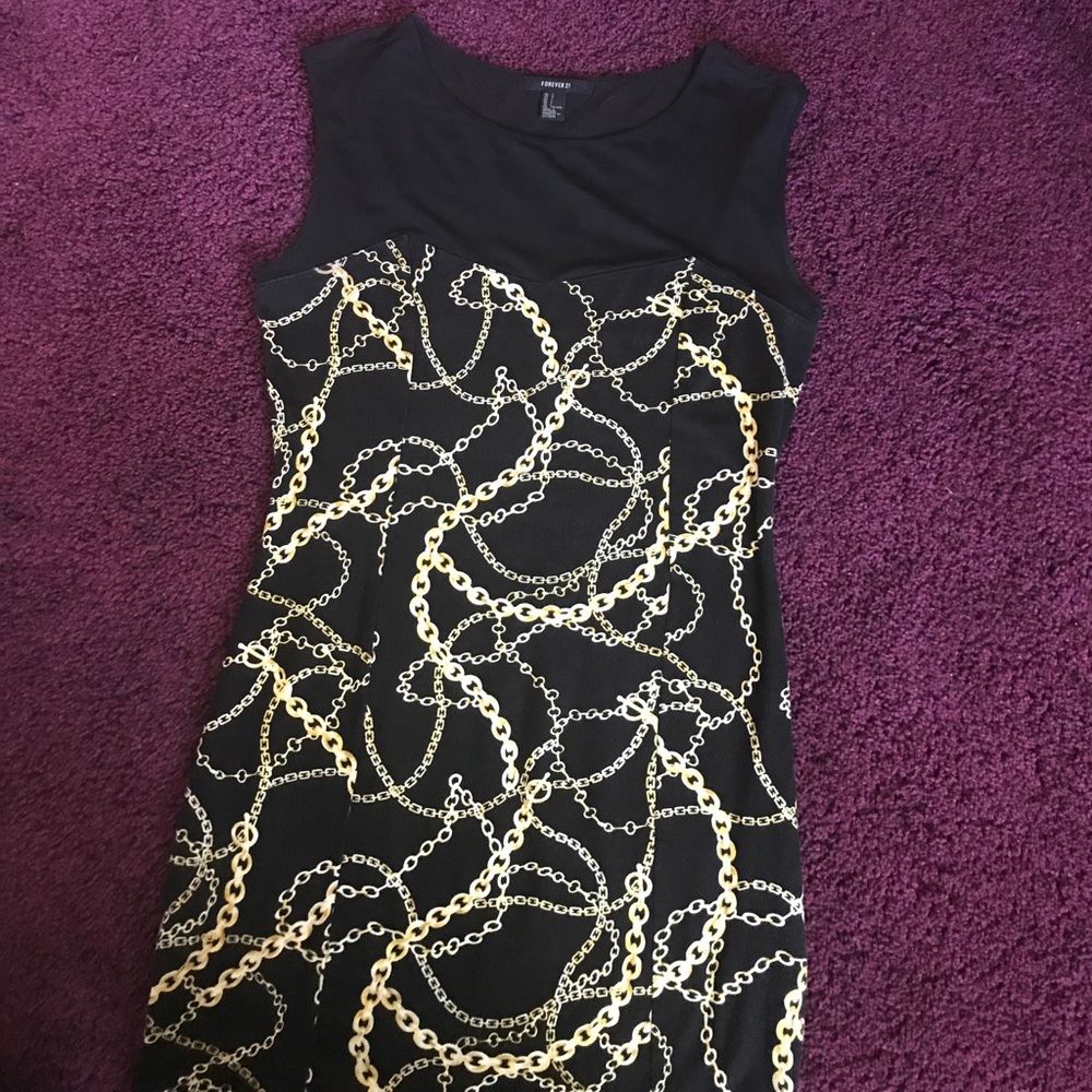 Forever 21 Black and Gold Mini Dress