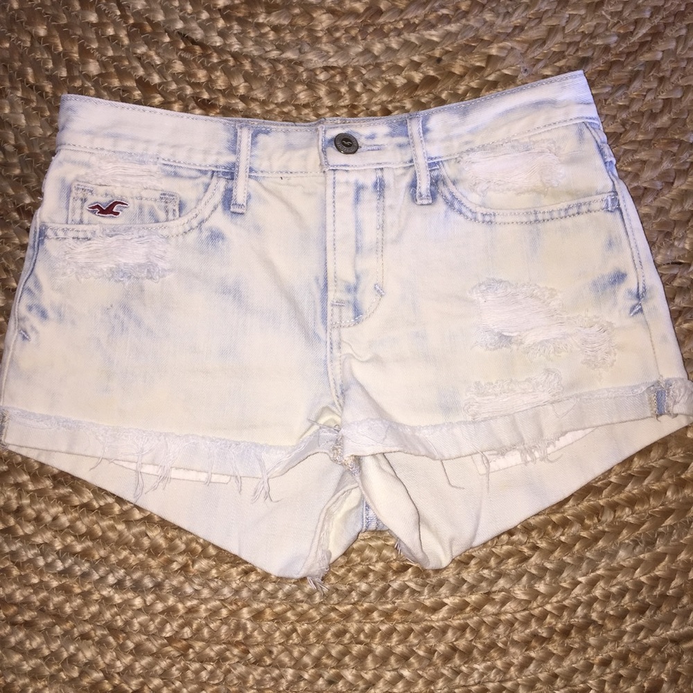 Hollister Acid Wash High-Waisted Jean Shorts