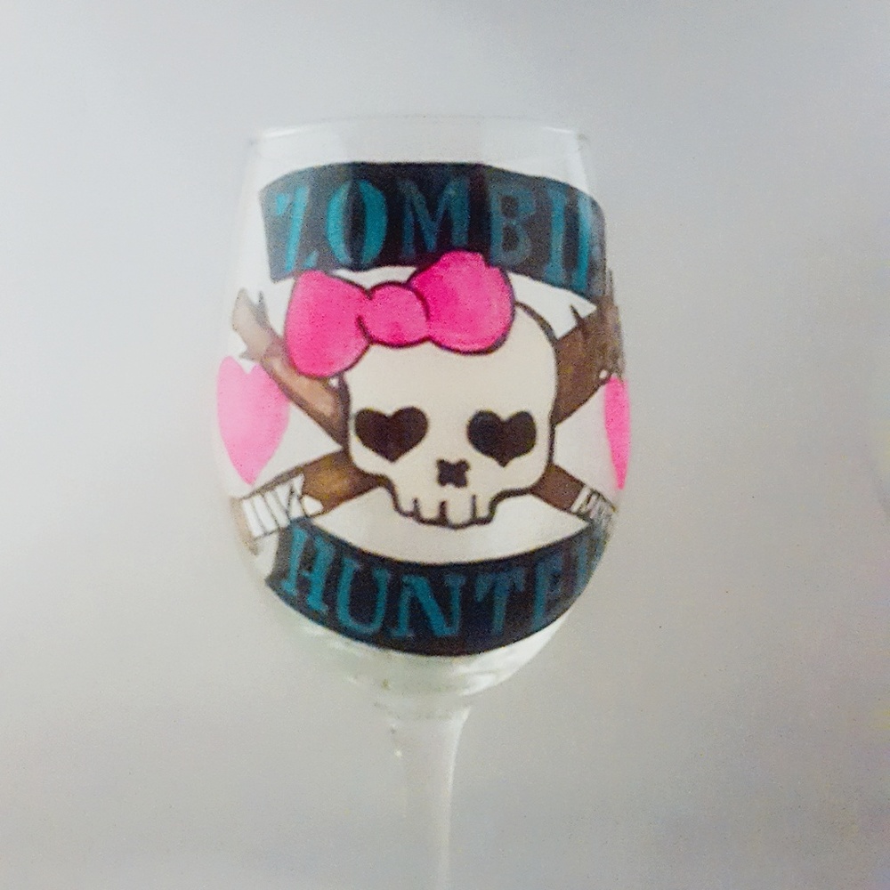SALE!!!!! HAND PAINTED WINE GLASS