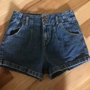 High waisted jean shorts