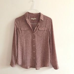 Ann Taylor Loft Pink Utility Shirt size S Petite