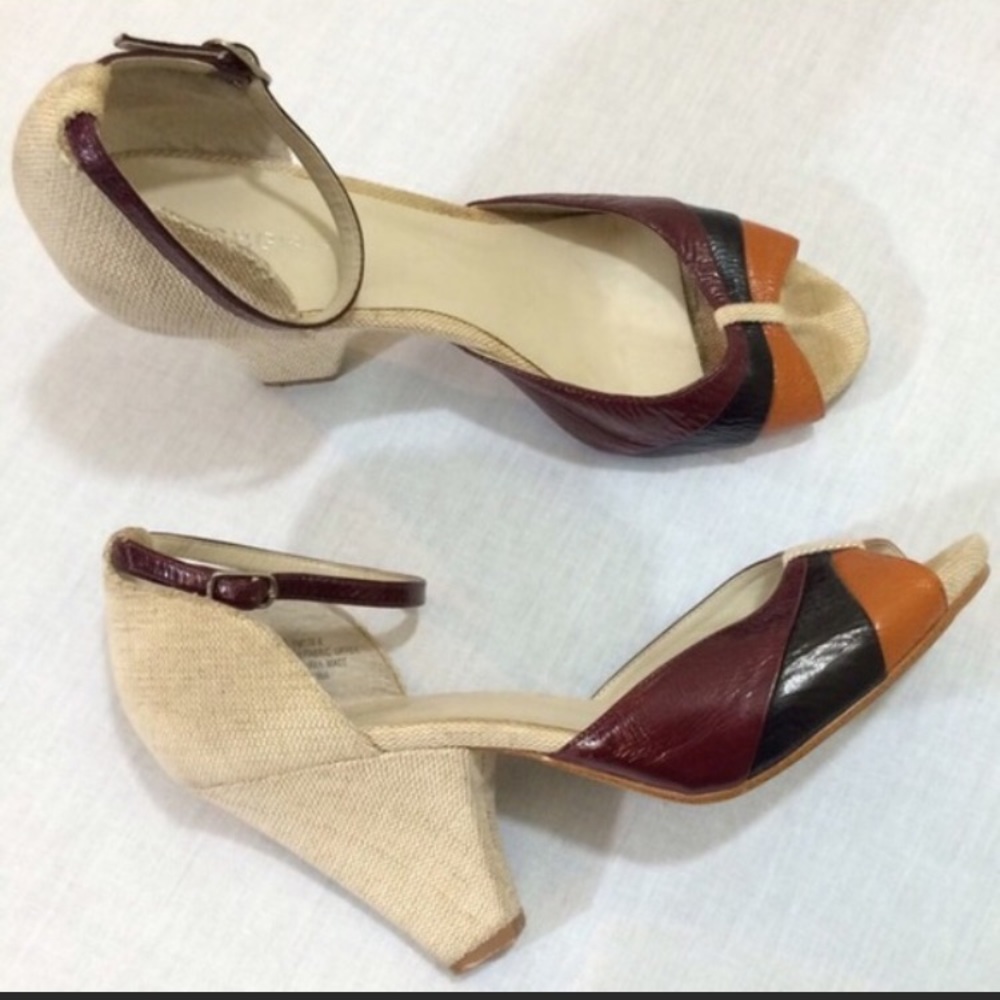 BCBGirls Peep Toe pumps--vintage, bohemian style