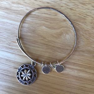 Silver compass Alex & Ani bracelet