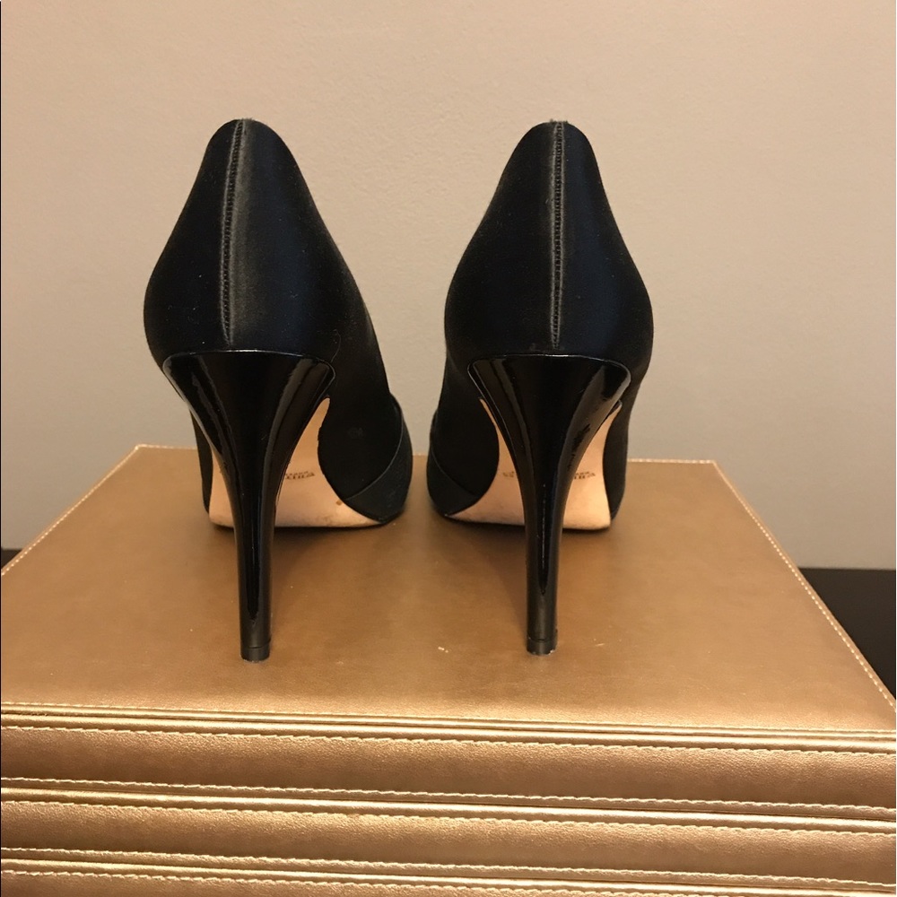 White House Black Market Satin Peep Toe Pumps - Picture 3 of 8