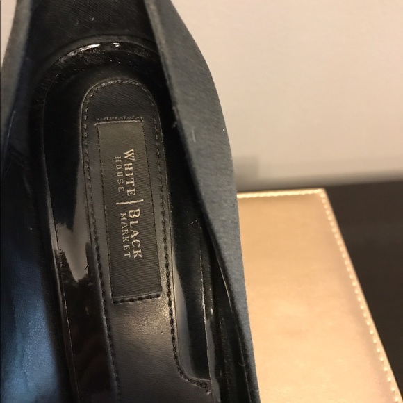 White House Black Market Satin Peep Toe Pumps - Picture 4 of 8