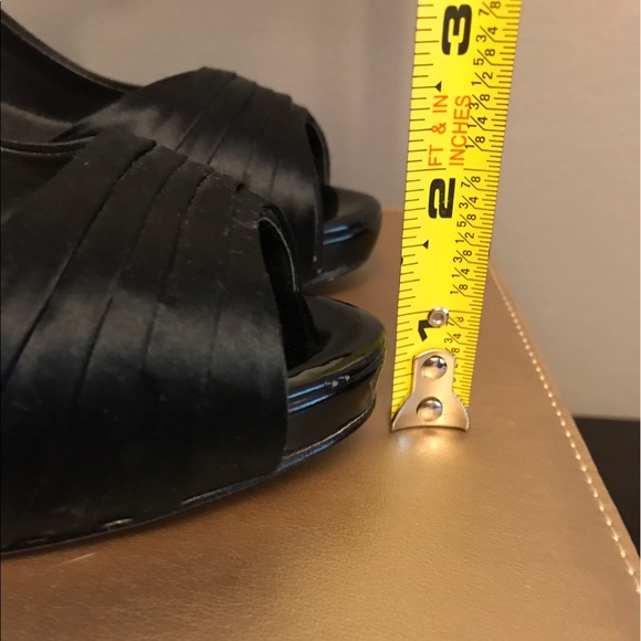 White House Black Market Satin Peep Toe Pumps - Picture 6 of 8