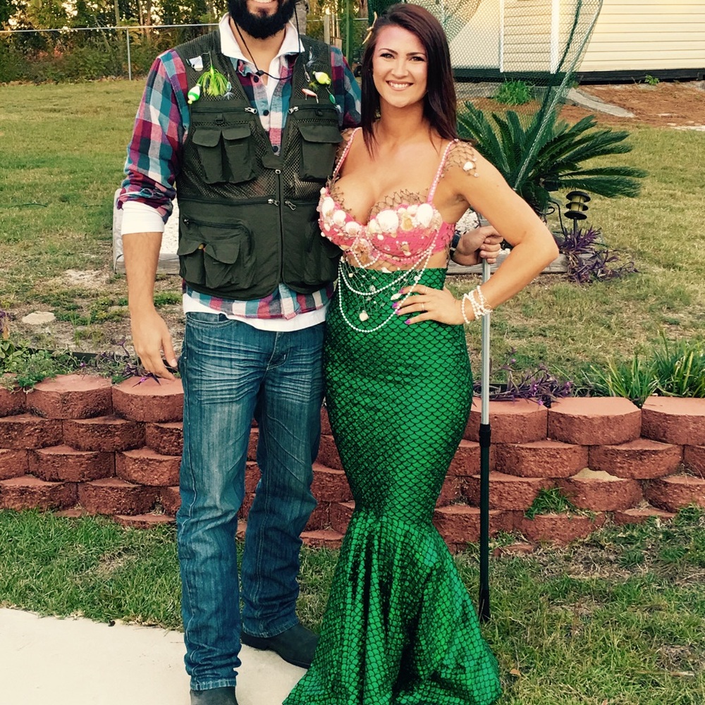 Mermaid costume with handmade 34DD top and M skirt