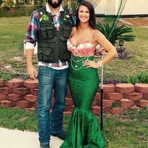 Mermaid costume with handmade 34DD top and M skirt