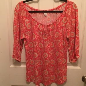 Pink Old Navy blouse with tan accents