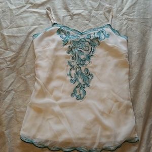 WHBM white and blue tank