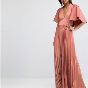 ASOS Pleated Ruffle Cape Tiered Maxi Dress