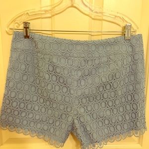 Ann Taylor Loft blue crochet shorts