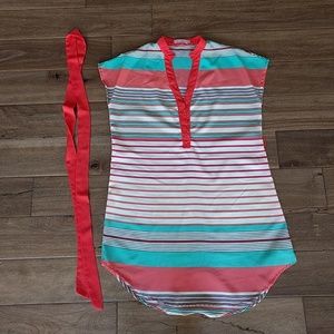 Cute striped Modcloth tunic with cloth belt