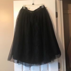 Eloquii midi-length black tulle skirt NWT