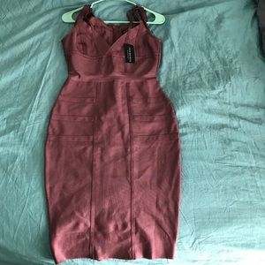 Fashion Nova Lansa Bandage Dress- Dark Muave- L