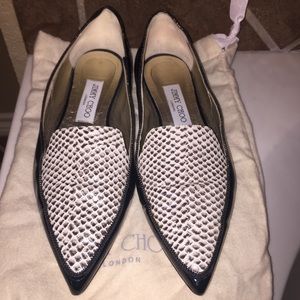 Jimmy Choo patent snake flats