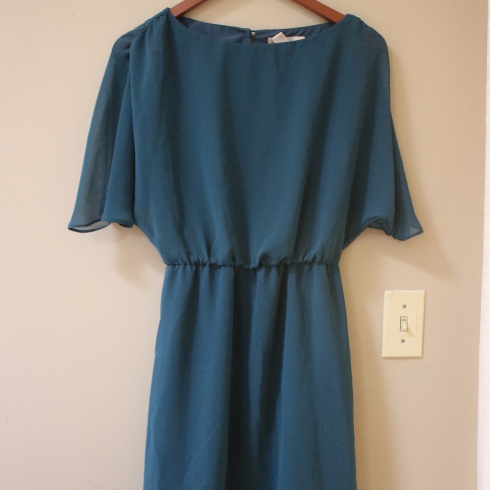 Drape Teal Blue Dress Size 0